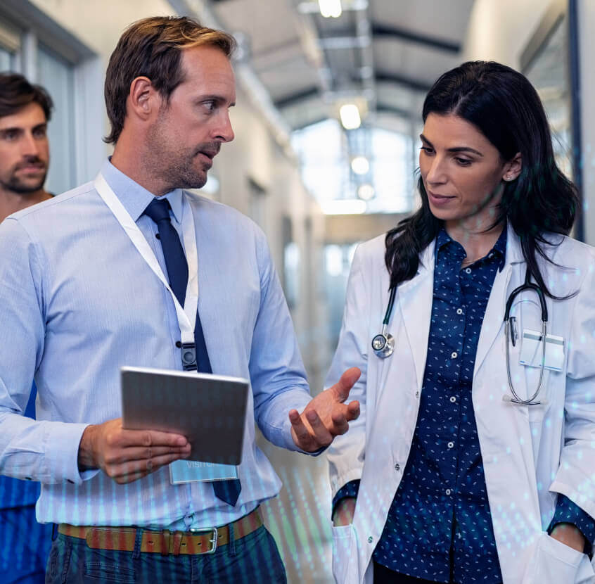 Man talking to a doctor